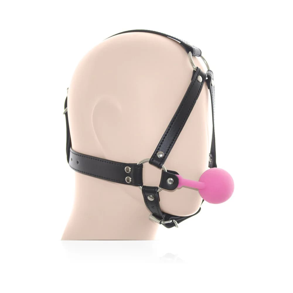 Ple'sur Face Harness Ball Gag Pink thumbnail 3
